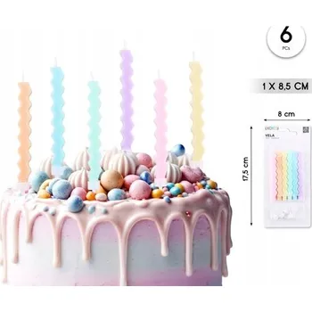 Dortová svíčka Pastelová narozeninová svíčka - dekorace na dort