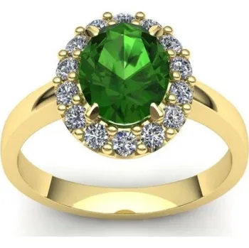 Prsten Prsten s turmalínem a brilianty PK21008 Materiál: Bílé zlato 14kt, Velikost: 40