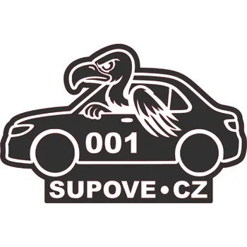 Samolepicí dekorace na vozidlo Samolepka SUPOVE.cz - SUP v autě (černá)
