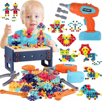 ostatní stavebnice HRAČKA ŠROUBOVÁK ŠROUBKY sada kutila pro děti stavebnice kufřík