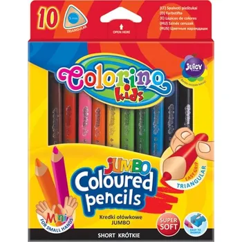 Pastelka Colorino kids trojúhelníkové pastelky 10 barev jumbo 6,5cm + ořezávátko
