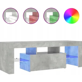 Televizní stolek TV stolek s RGB LED osvětlením, šedá betonu, 120 x 35 x 40 cm