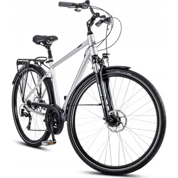 Trekingové kolo Romet Wagant 4, rám 23 palců, kola 28", stříbrné