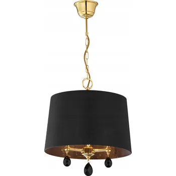 EGIDA klasický lustr zlatý 3-plamenný saténovaný černý stínidlo 1793