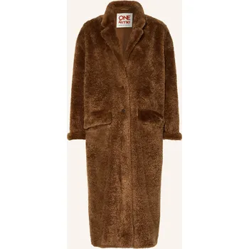 Dámský kabát Grace Dámský Plyšový Kabát, koňaková, 34