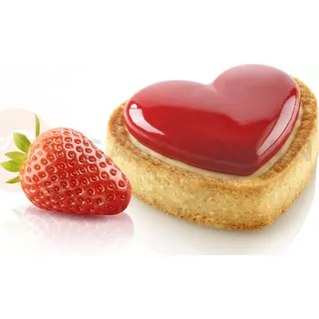 Výrobník cukrové vaty Forma na dorty, prsten ve tvaru srdce 80x70x20 mm, 8 ks, Tarte Ring Amore | SILIKOMART, Tarte 4.0