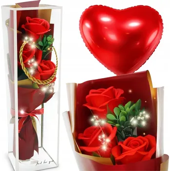 umělá květina STABILIZOVANÁ RŮŽE DÁREK PRO BABIČKU K VALENTÝNU A DNI ŽEN