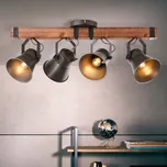 Brilliant 85831/46 Stropní svítidlo DECCA 78cm černá ocel + DŘEVO