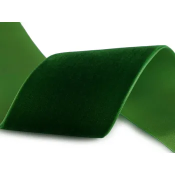 Stuha Sametová stuha šíře 50 mm Varianta: 5 zelená, Balení: 1 m