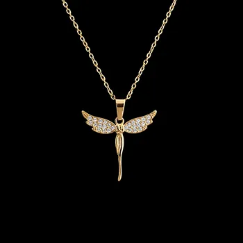 Náhrdelník Náhrdelník Strážný anděl z pozlacené chirurgické oceli 316L č. 1833