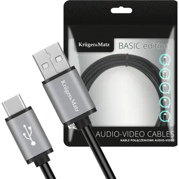 Datový kabel Kabel Kruger&Matz USB - USB-C 1 m černý