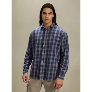 Pánská košile Sinsay - Bavlněná kostkovaná košile - modrá - 466HS-58X - 466HS-58X-3XL