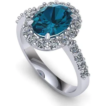 Prsten Prsten s topazem London blue a brilianty PK 21006 Materiál: Bílé zlato 14kt, Velikost: 43