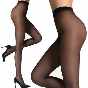 Dámské punčochy Punčocháče Dámské 20 DEN Bez kalhotek Neviditelné špičky Černé Legs 5-XL