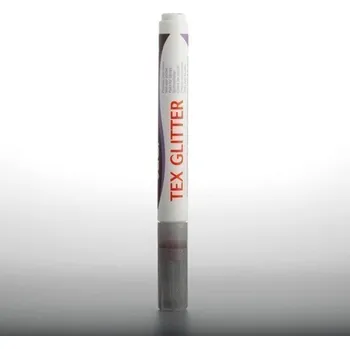 Speciální výtvarná barva DARWI TEX GLITTER fixa na textil - Stříbrná 6 ml
