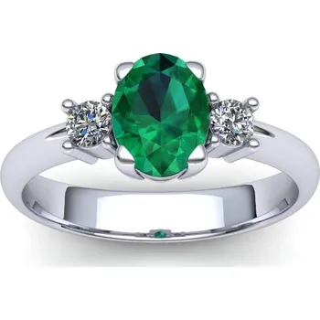 Prsten Dámský prsten se smaragdem a brilianty PK20015 Materiál: Bílé zlato 14kt, Velikost: 50