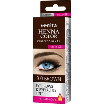 Barva na řasy a obočí Venita Henna Color Gel 3.0 Hnědá gelová barva na obočí a řasy