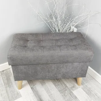 Taburet Taburet s úložným prostorem Florencie 60 × 30 cm, tmavě šedý Soro 93