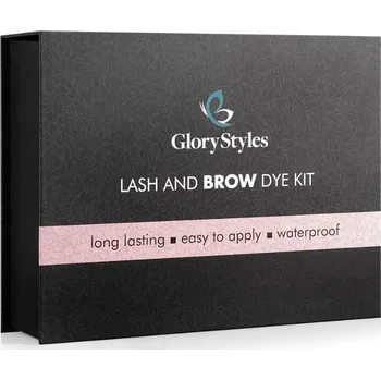 Barva na řasy a obočí GloryStyles Sada na barvení obočí a řas Středně hnědá