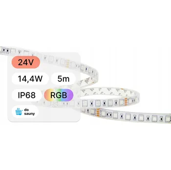 LED páska LED pásek SMD do sauny 24V / 14,4W / 60 LED / IP68 / RGB / 5m barevná terapie