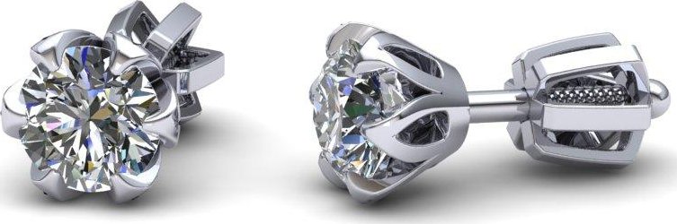 Náušnice s diamantem na šroubek NK210027 Materiál: Červené zlato 14kt