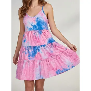 Dámské šaty Sinsay - Krátké šaty na ramínkách s volánky - vícebarevná - 5892J-MLC - 5892J-MLC-XXS