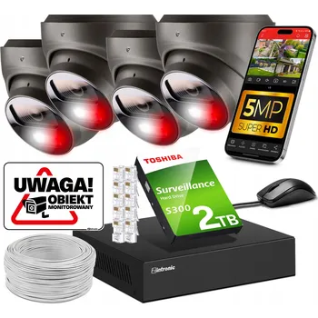 IP kamera Monitorovací sada Zintronic 4xIKKP520V2-B-IR9P4S18MPL-2TB