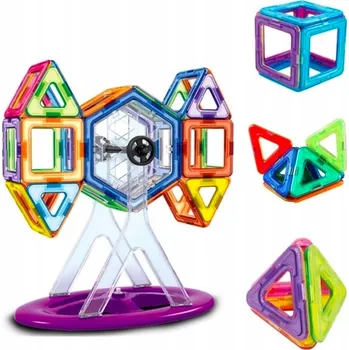 ostatní stavebnice STAVEBNICE STAVEBNICE, MAGNETICKÉ DÍLKY, NEODYMOVÉ PANELY 76 DÍLKŮ VELKÁ EDUKAČNÍ SADA PRO DĚTI