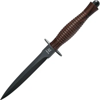 lovecký nůž Fox-Knives FOX FAIRBAIRN SYKES TAKTICKÝ NŮŽ PVD ČEPEL RUKOJEŤ Z OŘECHOVÉHO DŘEVA DVOJITÉ OSTŘÍ FX-59