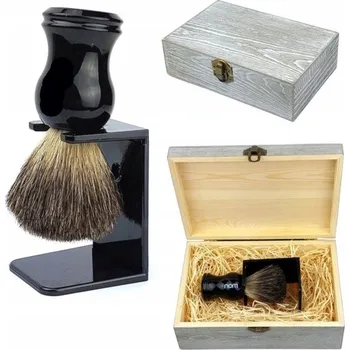 Štětka na holení Štětka na holení jezevčí srst 100% + stojánek - dárek