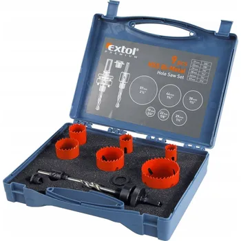 Vrták Korunkové vrtáky Extol Premium pro hydrauliku, sada 9 ks, HSS / Bimetal