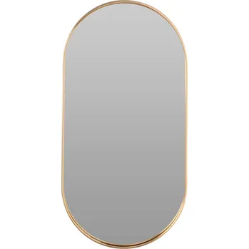 Zrcadlo Home Styling Collection Oválné zrcadlo ve zlatém rámu, 50 × 25 cm