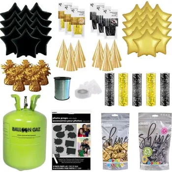 GODAN Mega párty sada k výzdobě plesu, zlato-černá