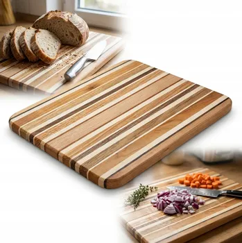 Kuchyňské prkénko KUCHYŇSKÉ PRKÉNKO NA KRÁJENÍ OLEJOVANÉ 35x28cm MIX DŘEVA PREMIUM DÁREK