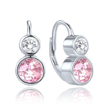 Souprava šperků MINET Elegantní stříbrné náušnice s bílými a růžovými zirkony JMAS0256PE01