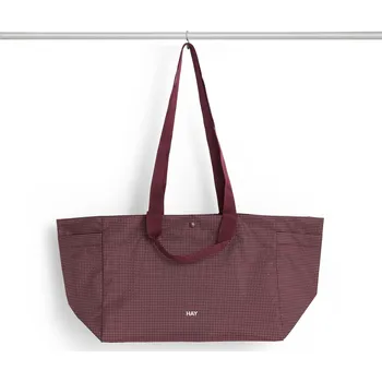 HAY Taška Grid Weekend Bag S Burgundy