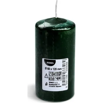 Svíčka Svíčka válcová O 60 x 120 mm tmavě zelená [1 ks]
