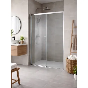 Sprchové dveře ESTRELA - Chrom/Leštěný hliník (ALU), 120, Levé (SX), Čiré bezpečnostní sklo - 6 mm (BCESTR12CCL) HOPA