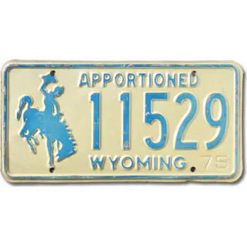 Plechová cedule Americká SPZ Wyoming Apportioned Blue 11529