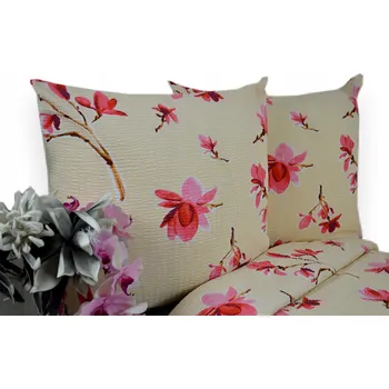 Povlečení Krepové povlečení rozměr 160x200 Magnolie pozadí krém 3525 Kobi Polská firma