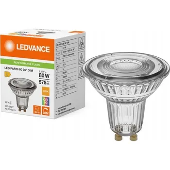 Žárovka LED reflektor PAR16 6,1W GU10 2700K 575lm 36° stmívatelný Ledvance