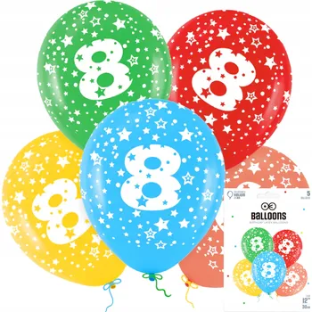 Balónek LATEXOVÉ BALÓNKY ČÍSLICE 8 OSM BAREVNÝ BALÓNEK NA VZDUCH HELIUM