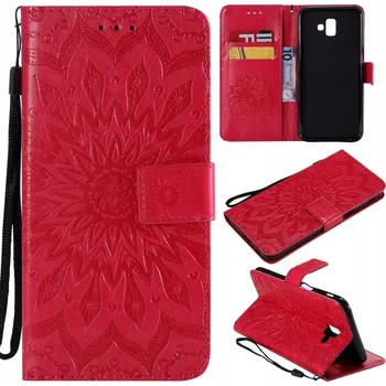Pouzdro na mobilní telefon Flipové pouzdro Saturcase pro Samsung Galaxy J6+ červené