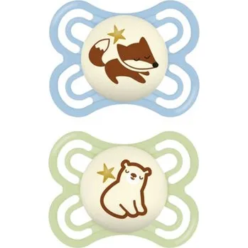 dudlíky MAM Dudlík Perfect Night box 0+m modrý/zelený 2ks