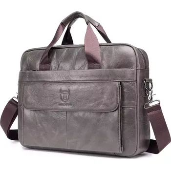 Bullcaptain pánská kožená brašna Thorlak Šedá