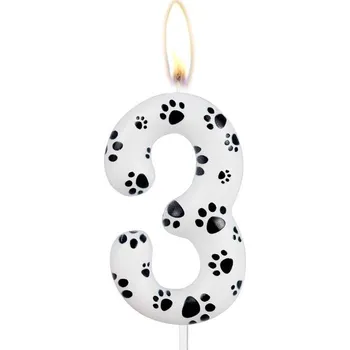 Dortová svíčka Dortisimo Svíčka s tlapičkami číslo 3