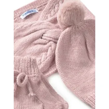 Čepice Mayoral Set čepice, tunelová šála a rukavice 10019 Růžová 12M