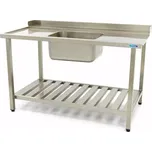 Maxima Stůl na mytí nádobí s dřezem a zadní deskou - 120 x 75 cm - levý | 09201034