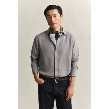 Pánské oblečení KOŠILE GANT REG LYOCELL SHIRT LIGHT PUTTY