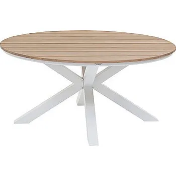 Zahradní stůl Hliníkový jídelní stůl COLUMBIA ø 112 cm (bílý)